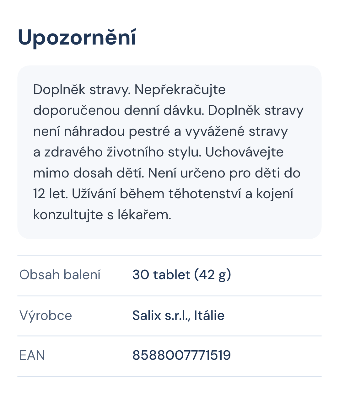 Upozornění: Doplněk stravy. Remyelin NSAI